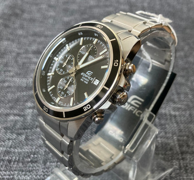 CASIO EDIFICE EFR-526D-1A STAINLESS STEEL ANALOGUE BLACK DIAL CHRONO BRAND NEW