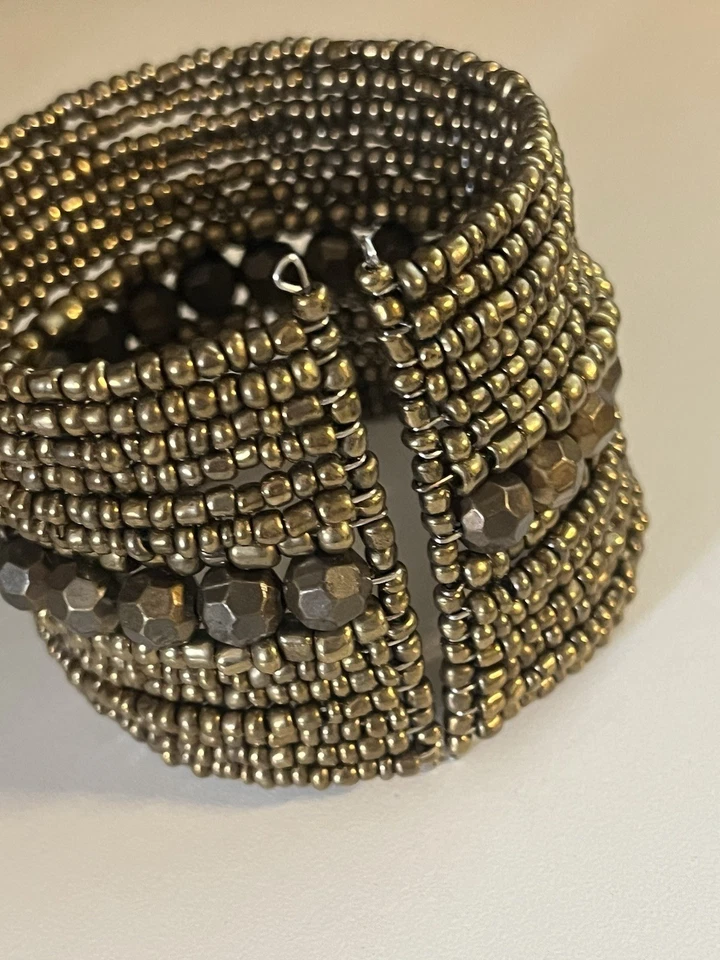 Cuentas 2" Puño Latón Bonze Semillas Cuentas y Vidrio Facetado Acento Cuentas Flexibles Foto 3 de 4