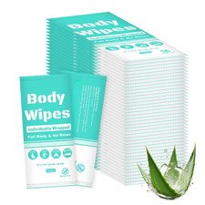 Individually Wrapped Body Wipes Bulk Bath Wipe, Women Men Large Adult Disposable