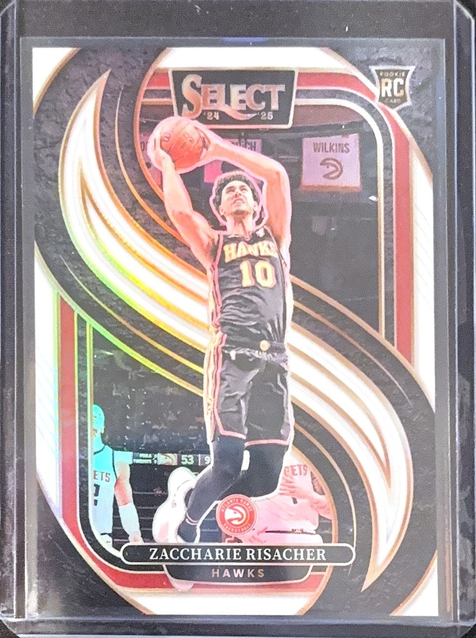 2024 Select Zaccharie Risacher #180 Premier White Prizm /149 Atlanta Hawks RC