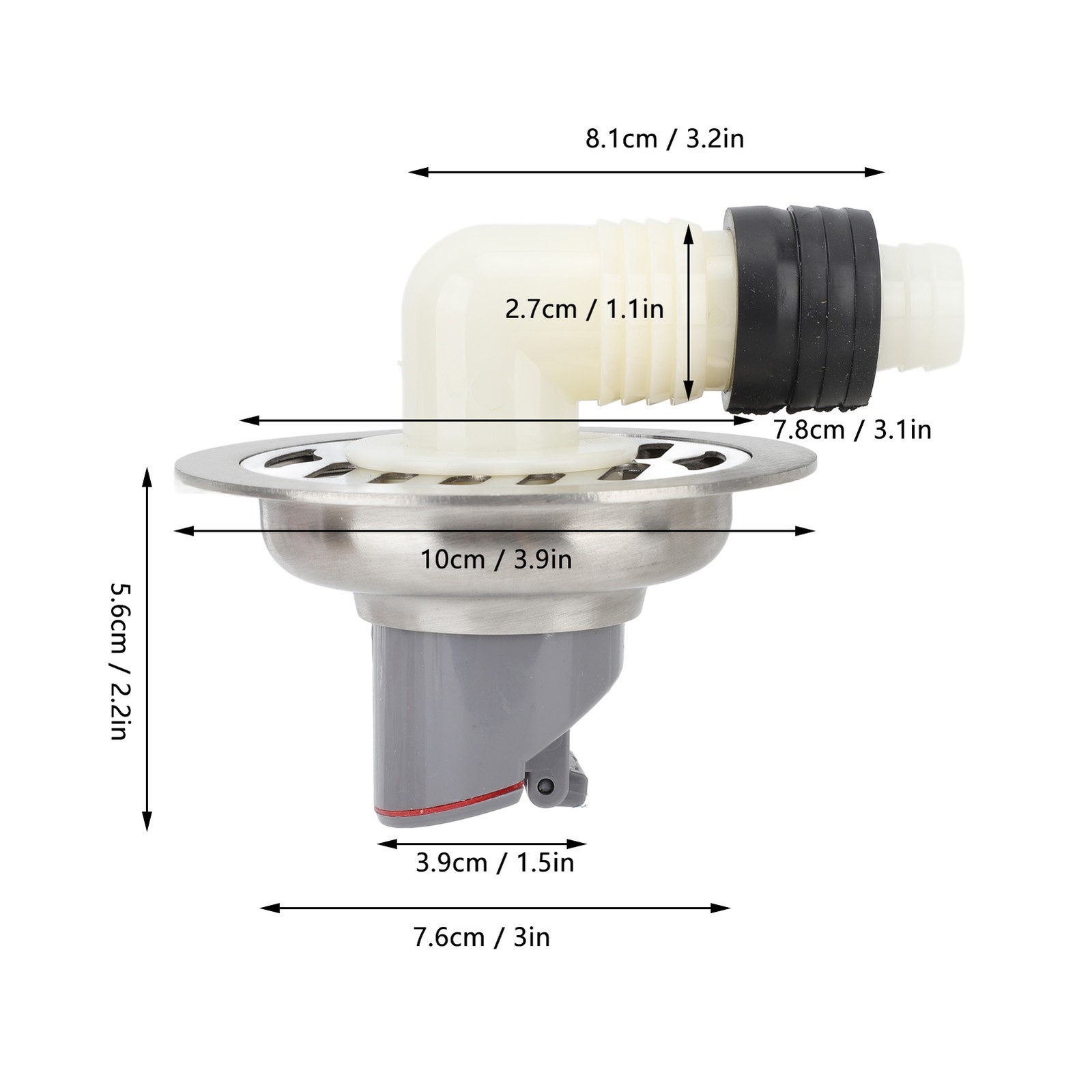 10cm Round Floor Drain Kit Stainless Steel Odor Prevention Shower Drain Bat BAJ.