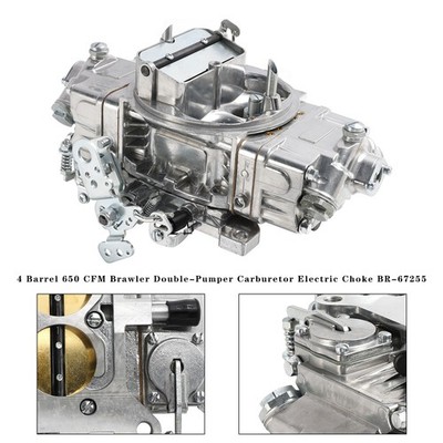4 Barrel 650 CFM Brawler Double-Pumper Carburetor Electric Choke BR-67255