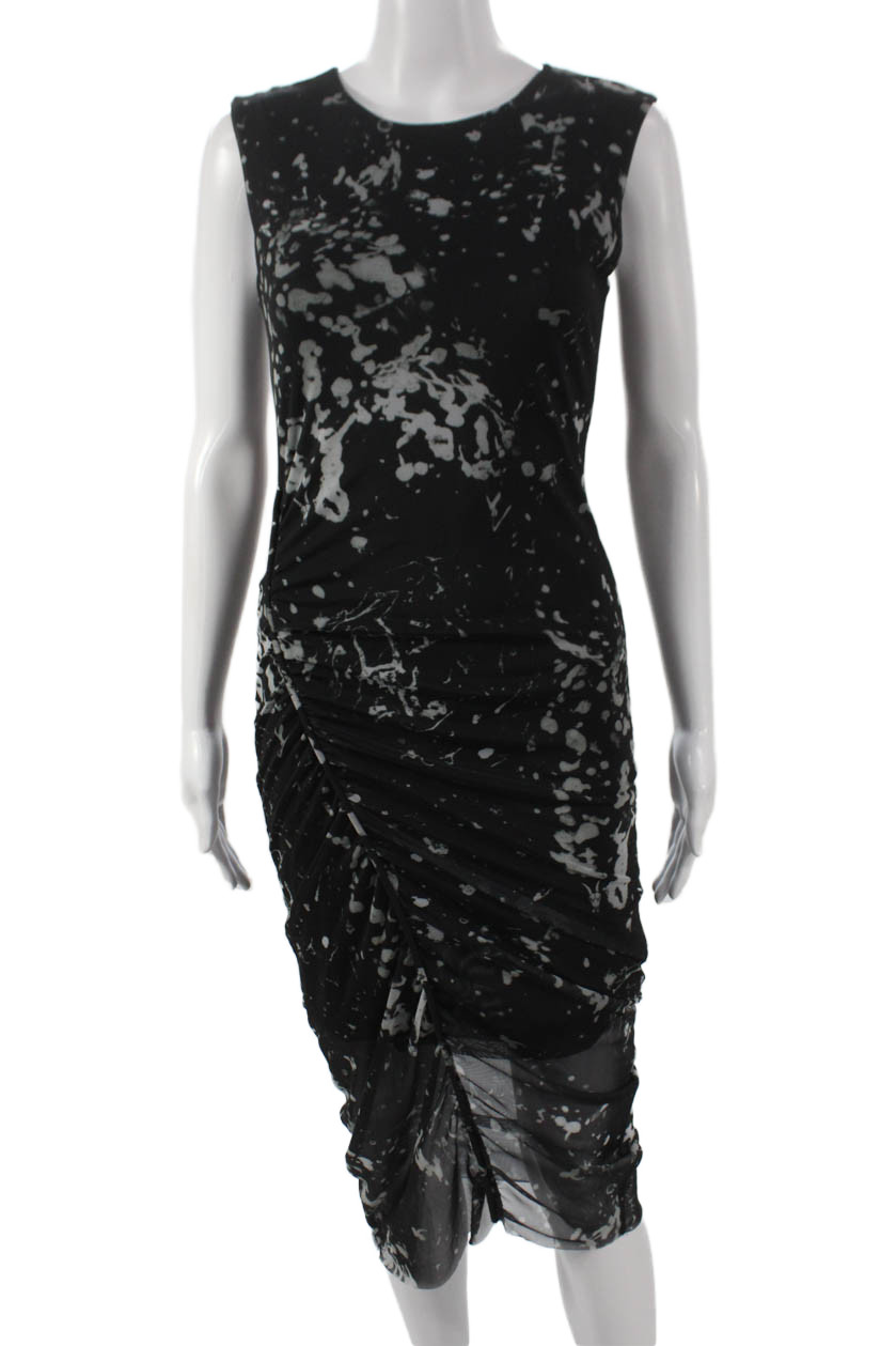 Allsaints Women Bodycon Black Mid-Calf Sleeveless Crew Neck Dress Size 2Free Shipping in US $100+ Orders | $6.95 Orders Below