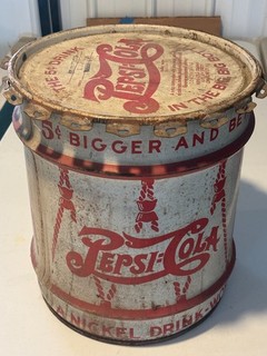 VINTAGE PEPSI COLA 10 GAL SYRUP CAN FROM THE 40'S FAST FREE SHIPPING!