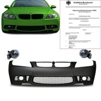FüR BMW 3Er E90 E91 Bj 05-08 Passend StoßStange Vorne Schwarz+ Nebel +Abe Stvzo