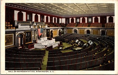 Vintage Postcard Hall Of Representatives Legislative Chamber Washington DC