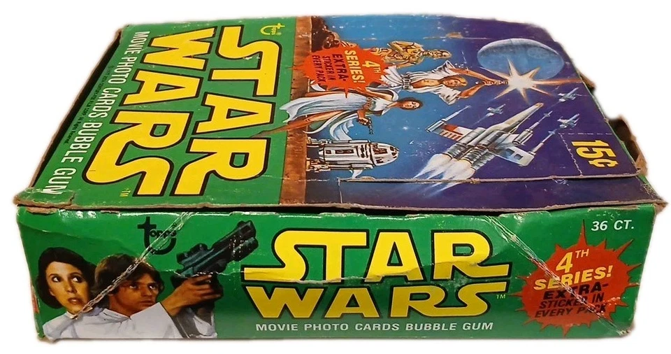 1977 Topps Star Wars Series 4 (Green) Empty Display Box + 2 Wrappers Vintage 🔥 - Image 4 of 4