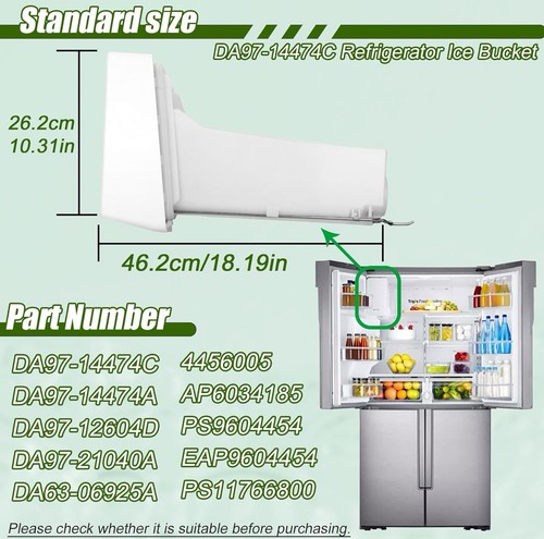 Bandeja de hielo para refrigerador DA97-14474C compatible con Samsung Ice Master - Imagen 2 de 2