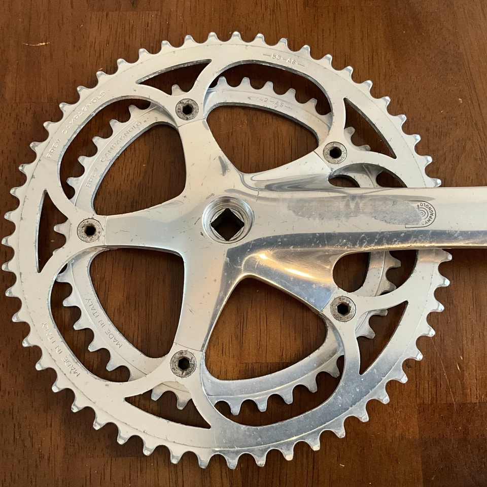Vintage Campagnolo Crankset – 170mm – 53/42 Chainrings – Silver Alloy – Used - Image 2 of 4