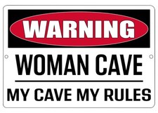 Rogue River Tactical Funny Girl Cave Metal Tin Sign Wall Decor Bar Warning Wo...