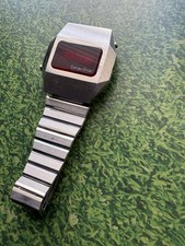 COMPU CHRON Led Vintage Men's Watch S. Steel Quartz All  37mm