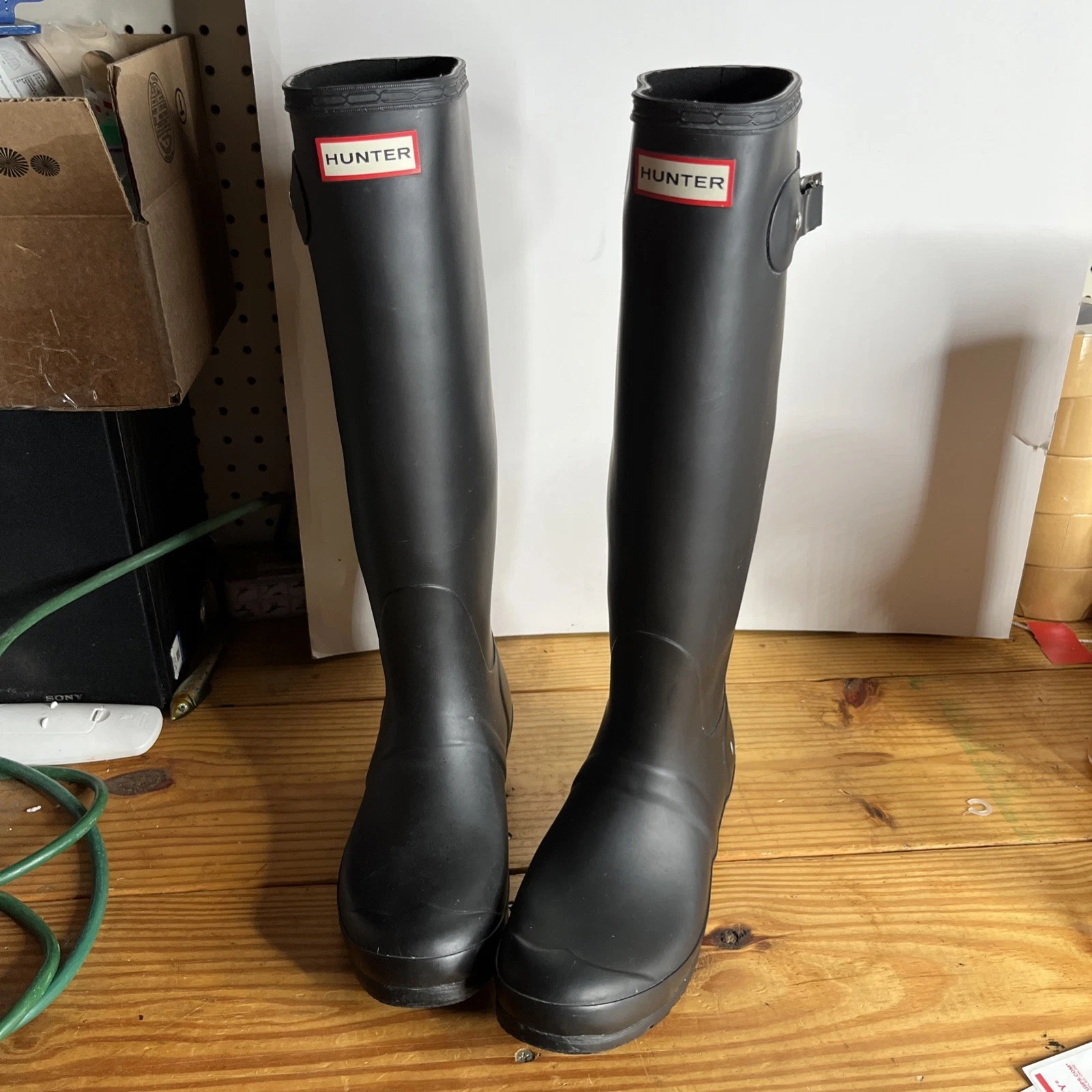 Hunter Women's Original Tall Black Rain Boots Size 8