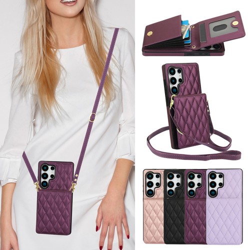 For Samsung Galaxy S25 S24 S23 S22 S21 Leather Wallet Card Crossbody Case - Picture 23 of 56
