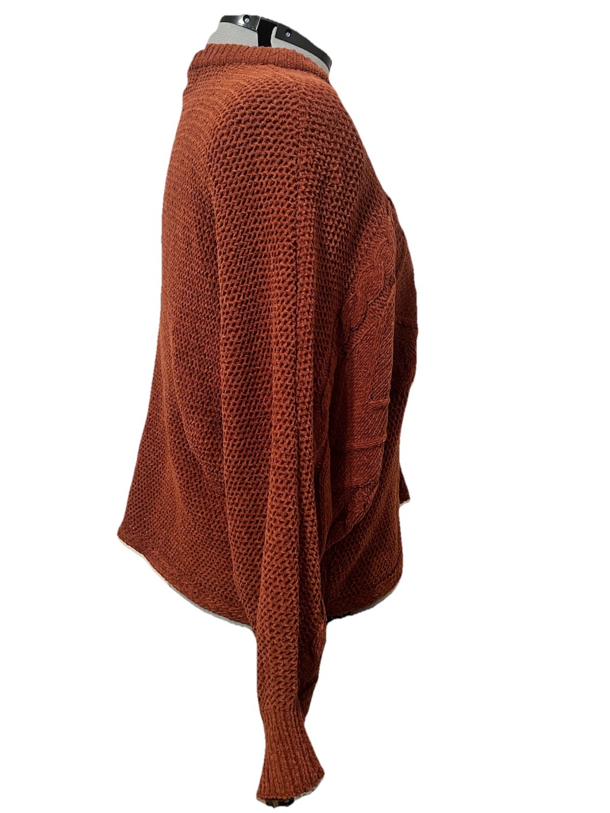 Rust Cable Soft Knit Neck Pullover Sweater Long S… - image 4