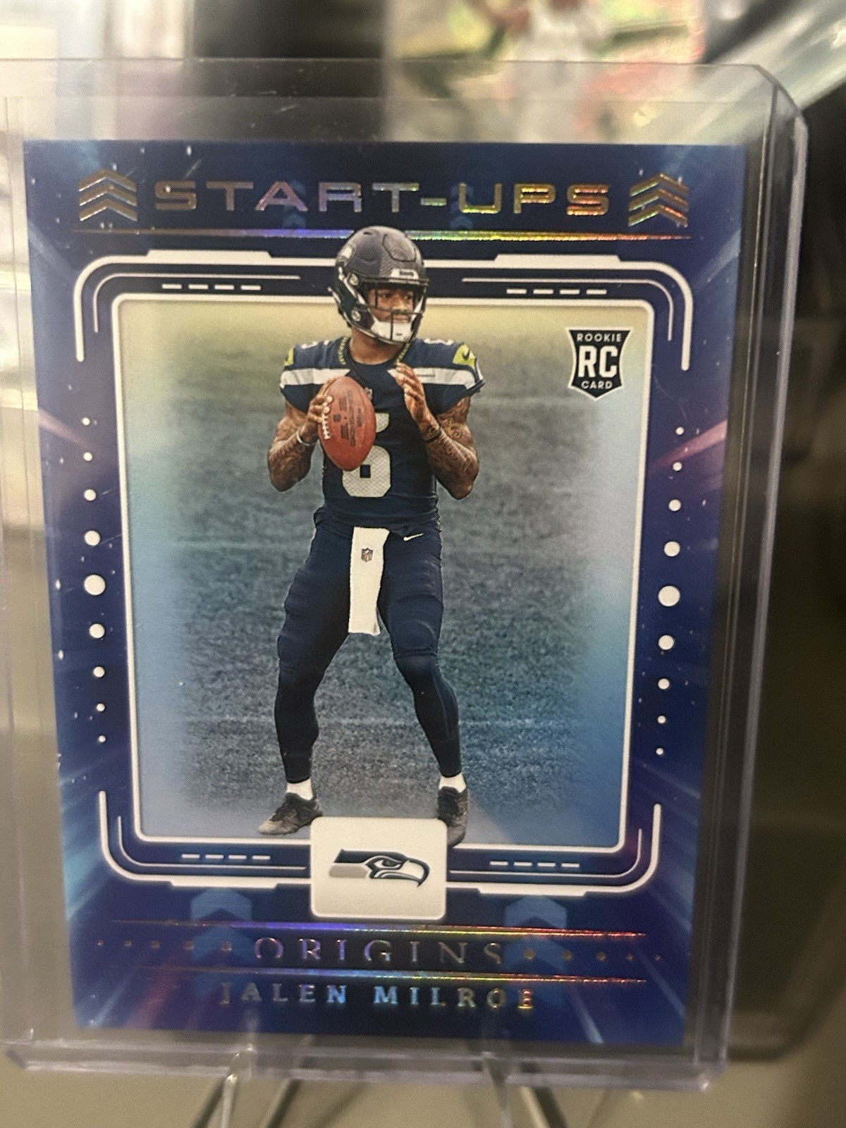 2025 Origins Football Jalen Milroe Start-ups Rookie Card Seahawks