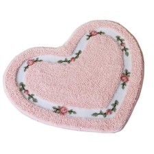 Nice Rose Flower Area Rugs Heart-Shaped for Super SoftBathroomRugs Non Slip A...