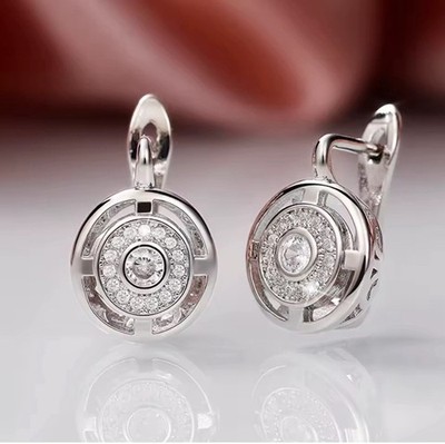 Huggies-Ohrringe 2 kt Rundschliff Lab Created Diamant 925 Sterlingsilber