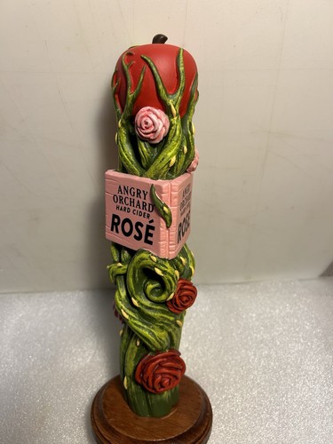 ANGRY ORCHARD HARD CIDER ROSE VINES AND FLOWERS Draft cider tap handle. NEW YORK - Picture 6 of 24