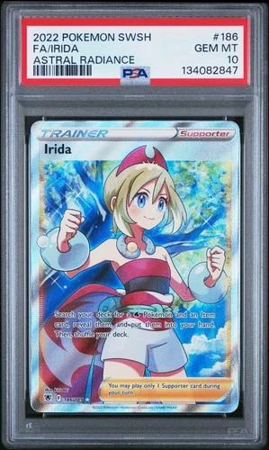2022 POKEMON SWORD & SHIELD ASTRAL RADIANCE #186 FULL ART/IRIDA PSA 10