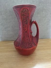 vintage McCoy red Mid Century vase mod flowers 619 Daisy retro mcm