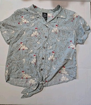 Kikis Delivery Service Studio Ghibli Button Up Shirt Tie Kiki Witch Floral Large