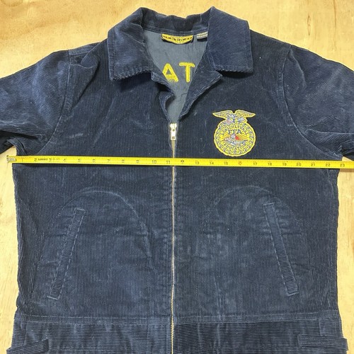 Vintage 90’s Agriculture FFA Cedar Utah Blue Corduroy jacket Size 100-40 - Picture 8 of 12