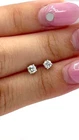 Round Cut 0.50Ct Moissanite Solitaire Stud Earrings 14K White Gold Plated