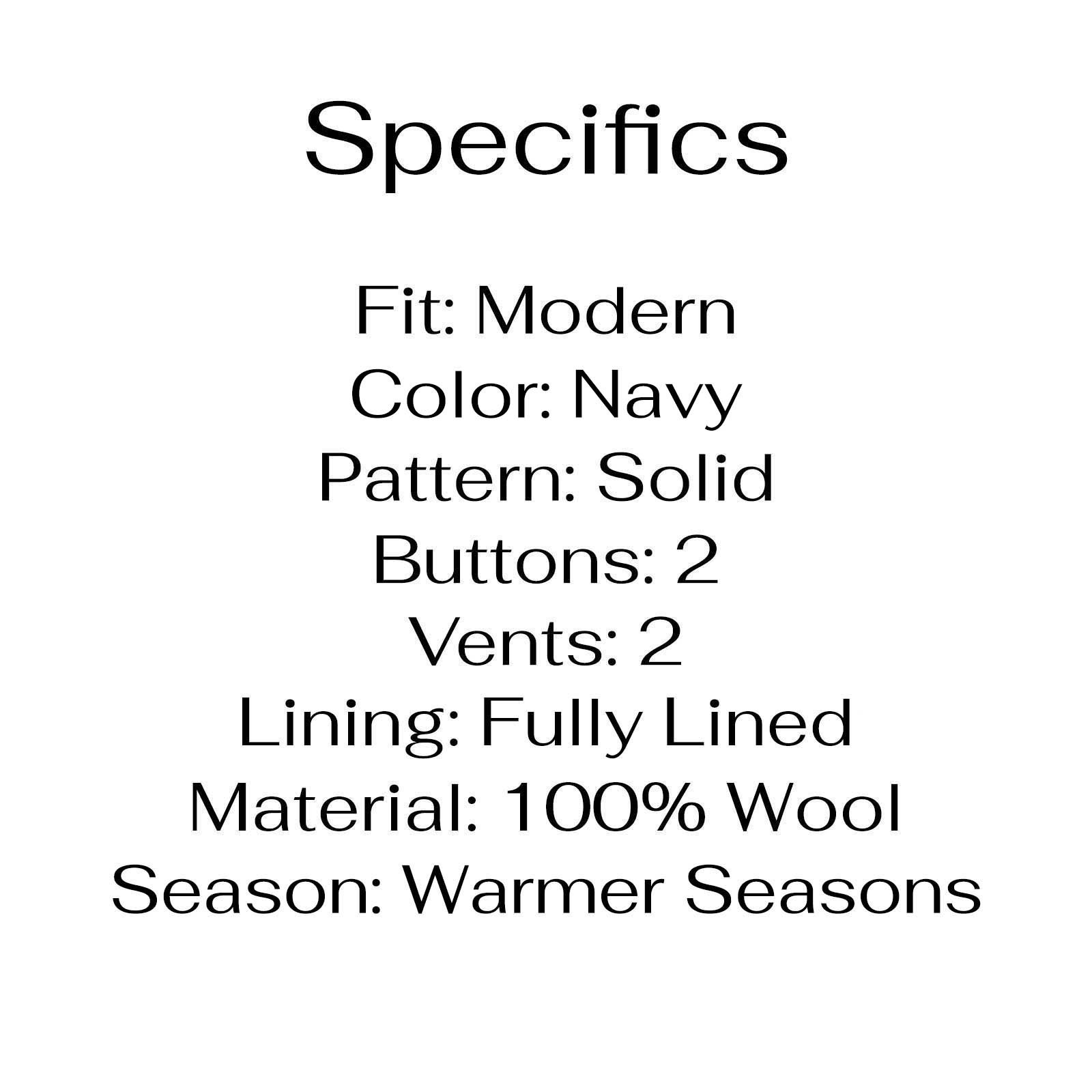 Hugo Boss 42R Navy Sport Coat Blazer Jacket Solid 2-Button Wool thumbnail 4