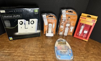 NEW i-Station Shuffle Docking Station For iPod Shuffle & Accessories Lot