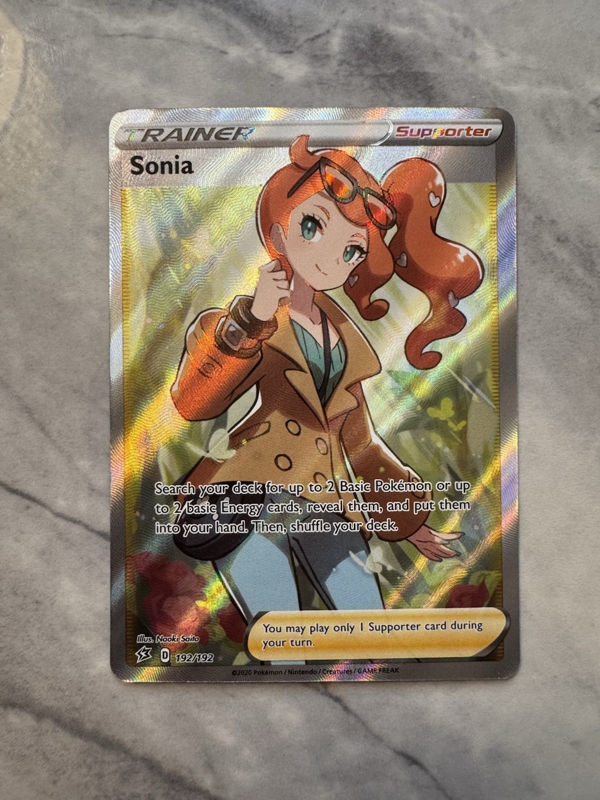 Sonia 192/192 Pokemon TCG Rebel Clash Full Art Trainer Mint
