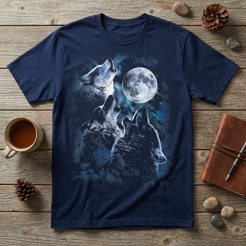 Wolf Howling At The Moon T-Shirt Wildlife Wolves Lovers Men T-Shirt TA79