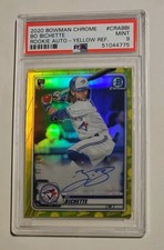 2020 Bowman Chrome Bo Bichette Yellow refractor Rookie Auto /75 PSA 9 BLUE JAYS