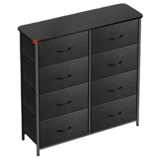 Curved Black Dresser for Bedroom with 8 Drawers Storage Drawers Organizer Unit