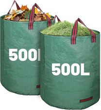 Image of 2 Pack 500L Large Garden Bag with Handles, Heavy Duty Garden Waste Bags,Reusable