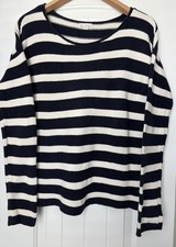 Gap Design Crafted Women s Striped Blue Cable Knit Sweater S