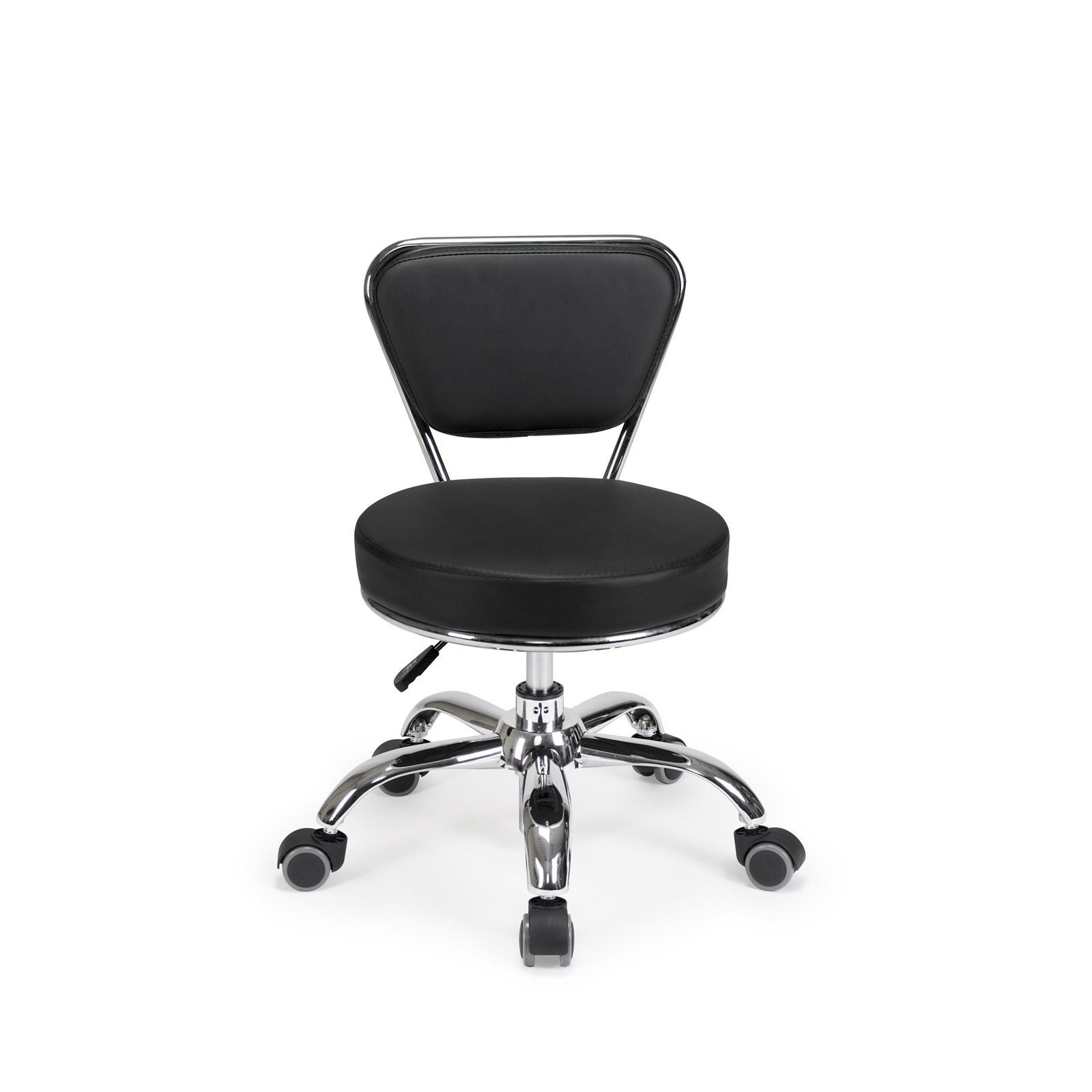 Dayton Pedicure Stool (Black) Rolling stool Adjustable Heigh