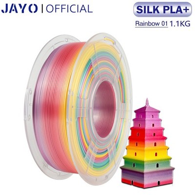 JAYO Silk PLA+ Rainbow 01 1.75mm Filament 3D Printer Metallic Shinny 1.1KG