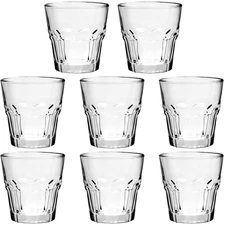 Rock Bar Stackable Beverage Glasses – Set Of 8 Dishwasher Safe Drinking Gl