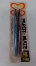 Vintage Paper Mate Ninety-Eight Ball Pens NOS Blue & Maroon Medium Point 2-Pack