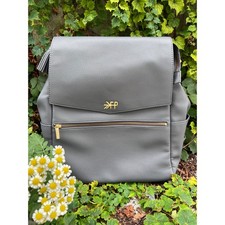 FRESHLY PICKED Classic Stone Gray Vegan Leather Convertible Diaper Bag Backpack