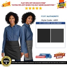 Port Authority A801 Unisex 60/40 Cotton/Polyester Market Half Bistro Apron