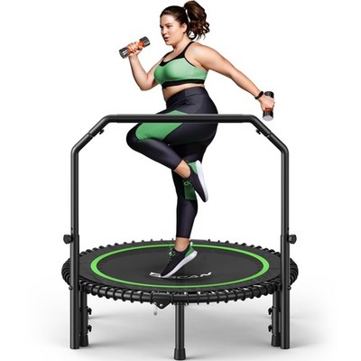 BT2 450/550LBS Mini Rebounder Trampoline for Adults with Bar, Fitness Trampol...