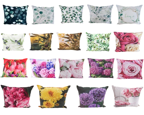 CB HOME % STYLE Outdoor Kissen Blumen wasserabweisend 45 x 45 cm Garten Kissen Dekokissen