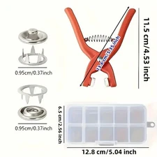 NEW - DIY EZ Add your own snaps! Hand Clamp & 200pcs Metal Buttons & Box