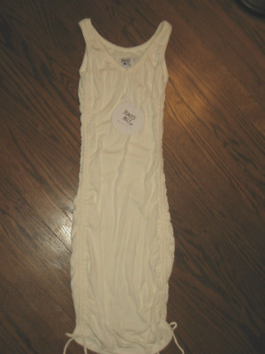 New womens dress Princess Polly 2 3 Hassan mini white stretch gathers sleeveless