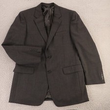 Jos A Bank Jacket Gray Black Houndstooth Check 100 Wool Sport Coat Blazer 43L
