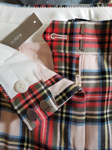 New J.Crew Tall Willa cropped flare pant in Snowy Stewart tartan Sz 0 Tall $188 - Picture 7 of 13