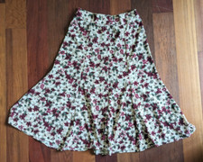 Vintage 90's Y2K Christopher Banks Floral Button Front Midi Skirt Size 8 Cottage