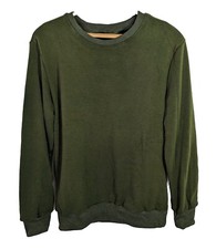 Mens Crewneck Sweatshirt XL Long Sleeve Casual Warm Fleece Pullover Dark Green