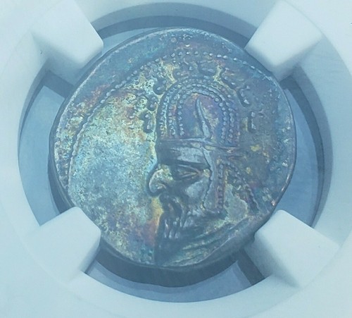 Sinatruces of Parthia. 93/2-70/69 BC. AR Drachm. Son Of Mithradates.NGC CH XF - Picture 1 of 4